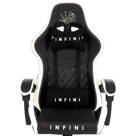 Комп'ютерне крісло геймерське INFINI R-5 Чорно-біла якісна екошкіра - Фото 6 Комп'ютерне крісло геймерське INFINI R-5 Чорно-біла якісна екошкіра - изображение 6