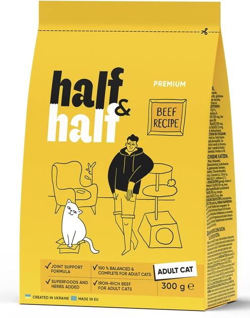 Промо набір кормів і ласощів Half&Half Пет-щастя для дорослих котів (2700000052518) - зображення 2