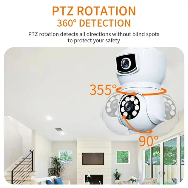 Камера видеонаблюдения PTZ-Lamp 2MP 1080P WiFi в патрон E27 с режимом ночного видения V09 - изображение 9