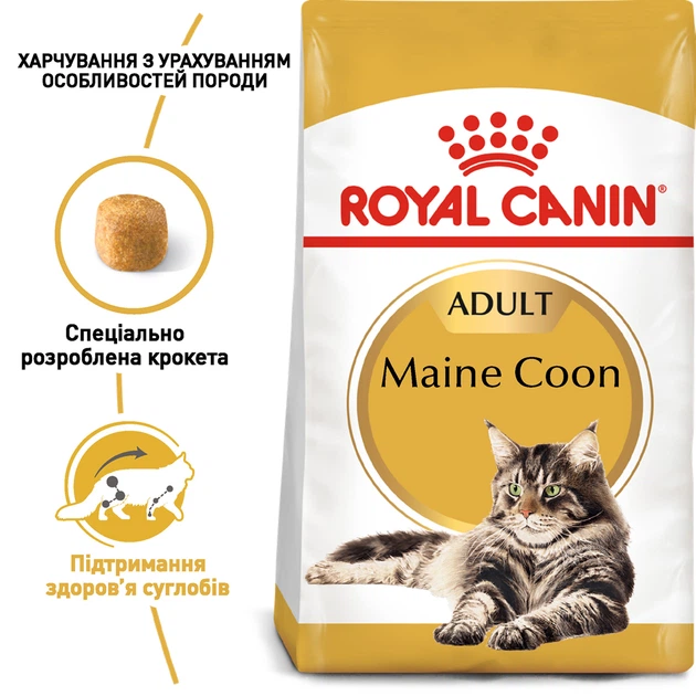 Повнораціонний сухий корм Royal Canin Maine Coon Adult для дорослих котів породи мейн-кун віком від 15 місяців, 2 кг, 2550020 - зображення 2