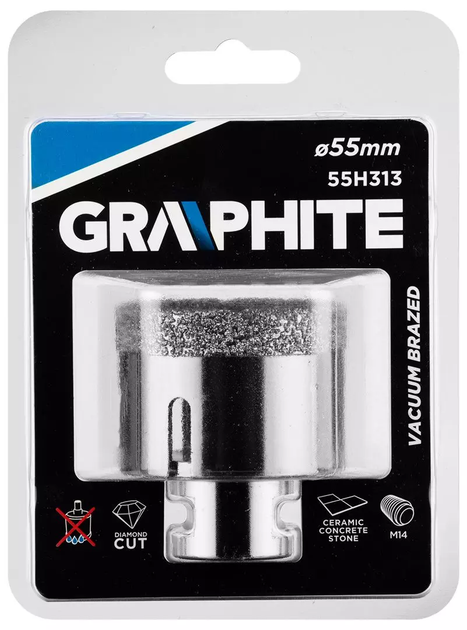 Otwornica diamentowa Graphite 55 mm M14 55H313 (5902062509376) - obraz 2