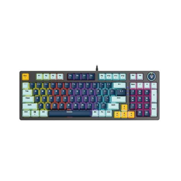 Проводная механическая игровая клавиатура Fantech ATOM96 MK890V2 Red Switch с RGB подсветкой доступна в темно-синем цвете. - изображение 1