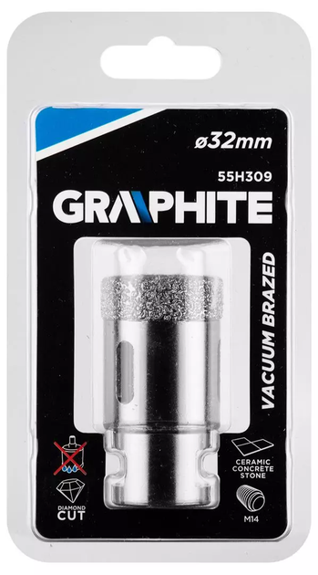 Коронка алмазна Graphite 32 мм M14 55H309 (5902062509314) - зображення 3