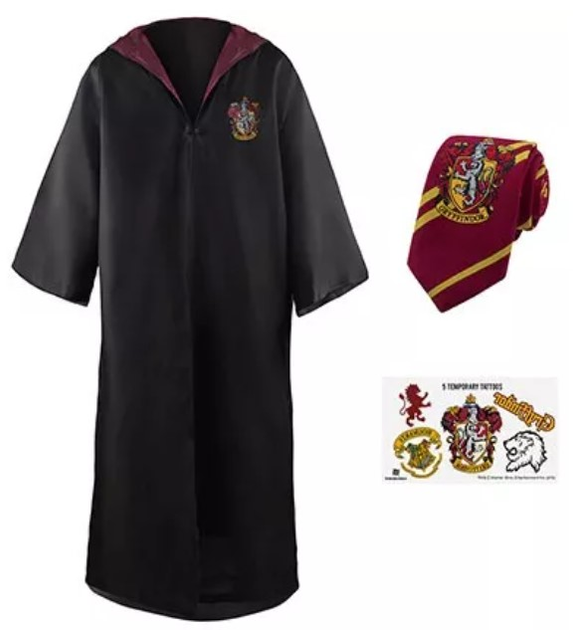 Strój karnawałowy dla dzieci Rubies Harry Potter Robe Necktie and Tattoos Gryffindor 110 cm (4895205602588) - obraz 2