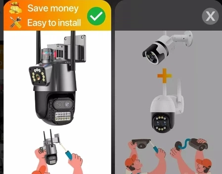 Вулична поворотна WIFI камера Dual Lens 8MP із сиреною (13222), - зображення 7