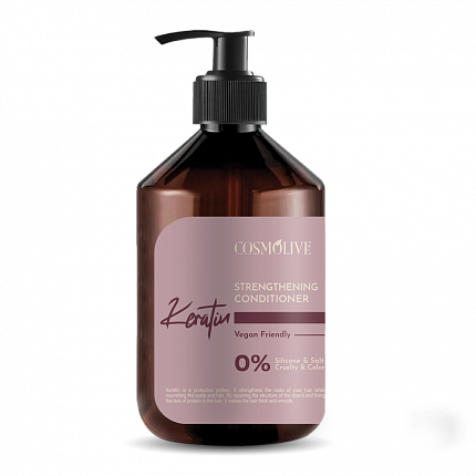 Безсульфатний кондиціонер COSMOLIVE Keratin, 500 мл - Фото 1 Безсульфатний кондиціонер COSMOLIVE Keratin, 500 мл - зображення 1