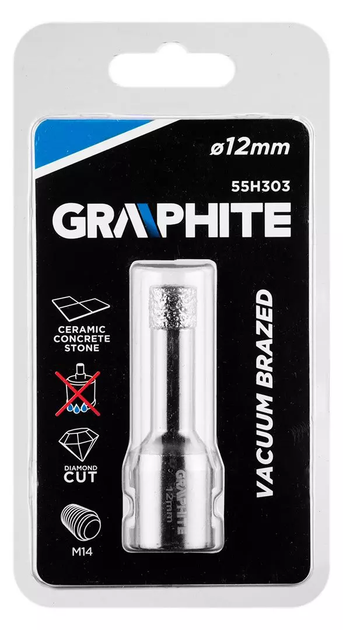 Коронка алмазна Graphite 12 мм M14 55H303 (5902062509253) - зображення 8