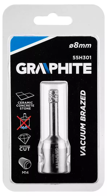 Коронка алмазна Graphite 8 мм M14 55H301 (5902062509239) - зображення 7