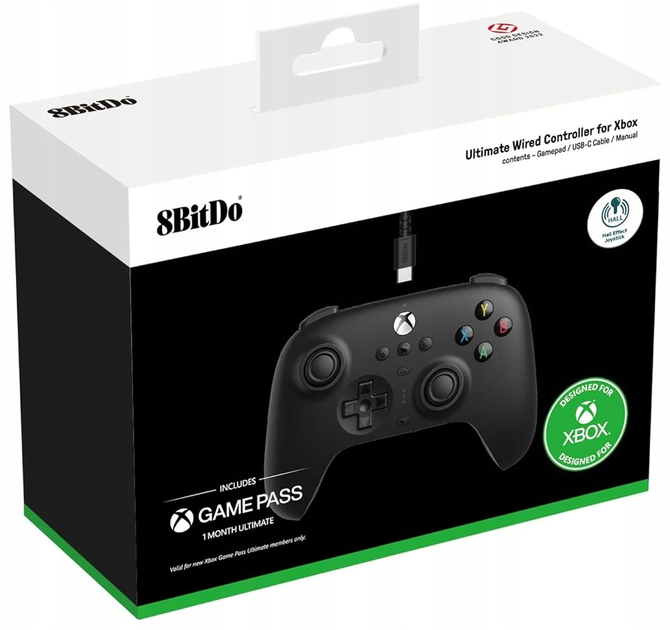 Kontroler 8BitDo Ultimate Wired Controller Black (6922621505143) - obraz 3