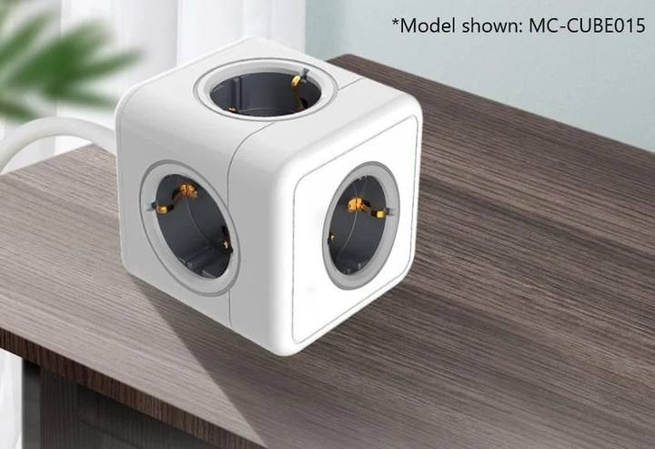 Przedłużacz MicroConnect 4 Way Schuko - 2 x USB Type-A, 1 x USB Type-C 1.5 m White (MC-CUBE015USBC) - obraz 4