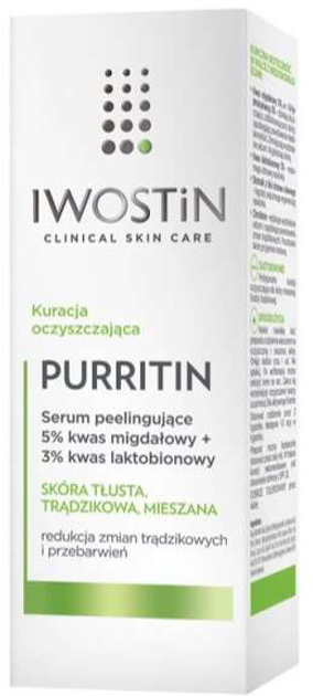 Сироватка для обличчя Iwostin Purritin Purritin пілінг 5% мандаринова кислота + 3% лактобіонова кислота 30 мл (5902502226511) - зображення 1