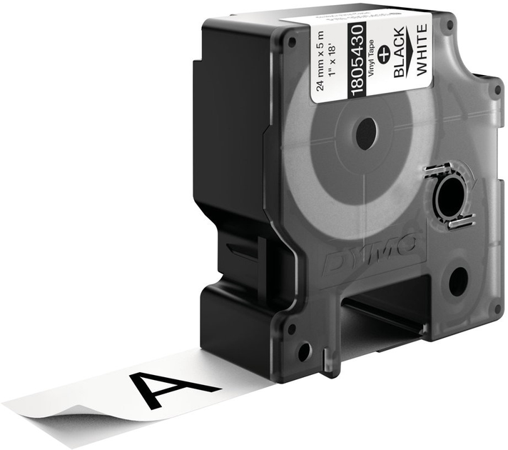 Стрічка для етикеток Dymo Rhino Coloured Vinyl 25.4 мм x 5.5 м Black/White (1805430) - зображення 3