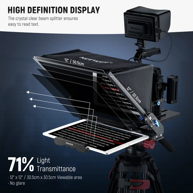 Професійний телесуфлер Teleprompter NEEWER X17 II для смартфонів та планшетів шириною до 9,3" (235 мм) - зображення 2