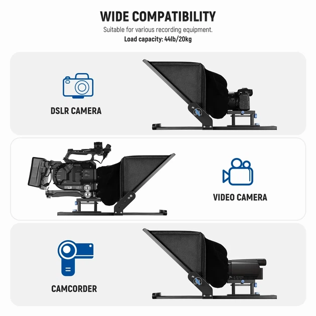 Професійний телесуфлер Teleprompter NEEWER X17 II для смартфонів та планшетів шириною до 9,3" (235 мм) - зображення 7