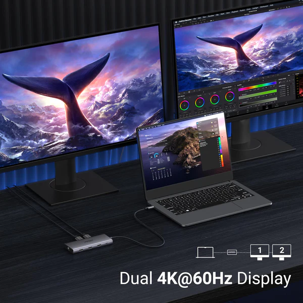 Концентратор USB-C UGREEN CM639 Type-C 10 in 1 HDMI 8K HDR PD100W Ethernet RJ45 SD/TF док-станція (15534) - зображення 8