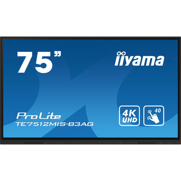 Монитор 75 Iiyama TE7512MIS-B3AG IPS/интерактивный дисплей/Android 11 Черный - изображение 1