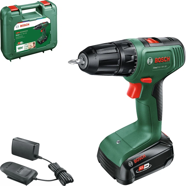 Акумуляторний дриль-шуруповерт Bosch EasyDrill 18V-38 (1 x 2 Ah) + AL18V-20 + кейс