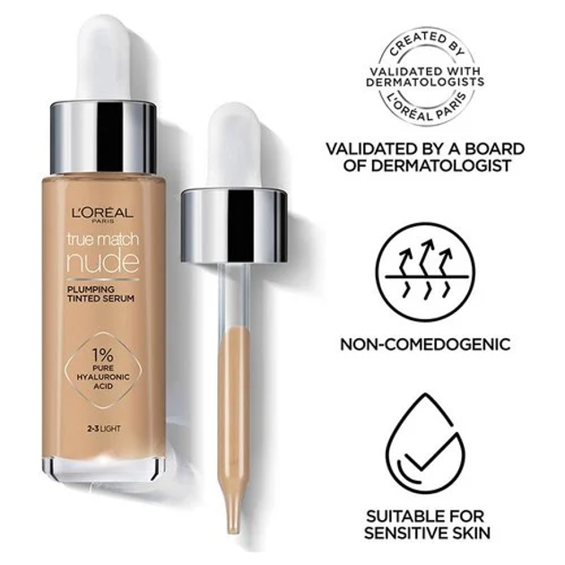 Тональний крем для обличчя L'Oreal Paris True Match Nude Plumping Tinted освітлювальний 1-2 Rosy Light 30 мл (3600524101404) - зображення 5