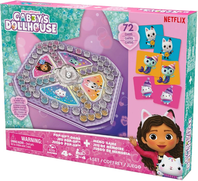 Zestaw gier planszowych Gabbys Dollhouse Memo And PopUp Game (0778988500859) - obraz 2