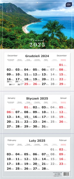 Календар Interdruk на 2025 рік Пейзажі 82.5x34 см (5902277358622) - зображення 1