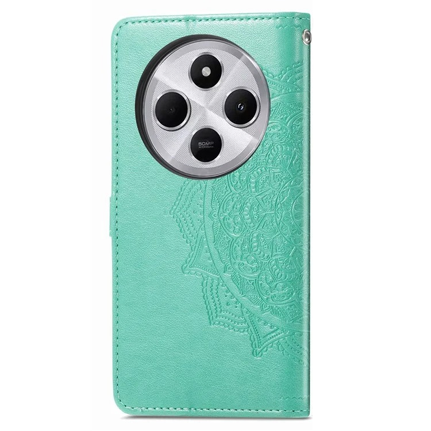 Чехол Vintage для Xiaomi Redmi 14C книжка кожа PU с визитницей бирюзовый - изображение 3