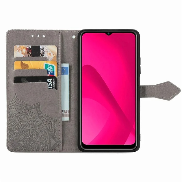 Чехол Vintage для Xiaomi Redmi 14C книжка кожа PU с визитницей серый - изображение 4