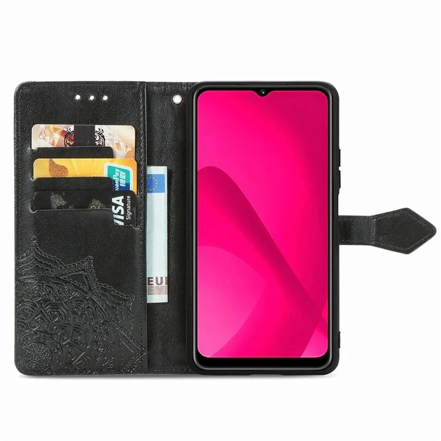 Чехол Vintage для Xiaomi Redmi 14C книжка кожа PU с визитницей черный - изображение 4