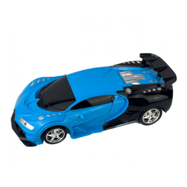 Машина трансформер з пультом та акумулятором Bugatti Veyron robot Синя (D-2019091987) - зображення 3