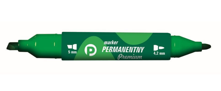 Zestaw markerów permanentnych Tetis KM502-Z2 Dwustronne 4.2 mm 5 mm Zielone 12 szt (5906858018462) - obraz 1