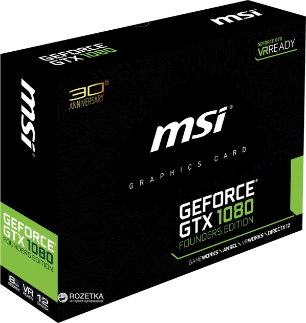 Видеокарта MSI PCI-Ex GeForce GTX 1080 Founders Edition 8GB GDDR5X