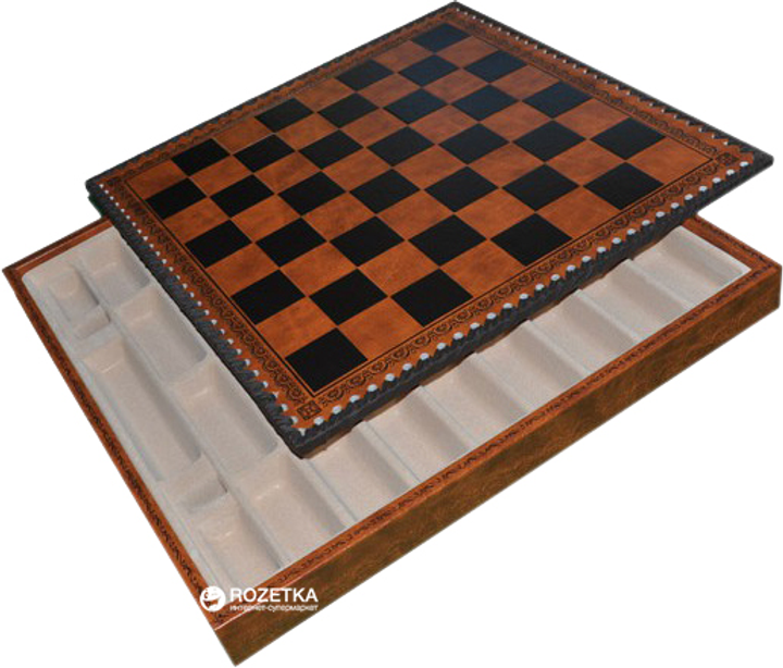 Шахматное поле для укладки шахмат Nigri Scacchi 35x35x4 см Коричневое ...