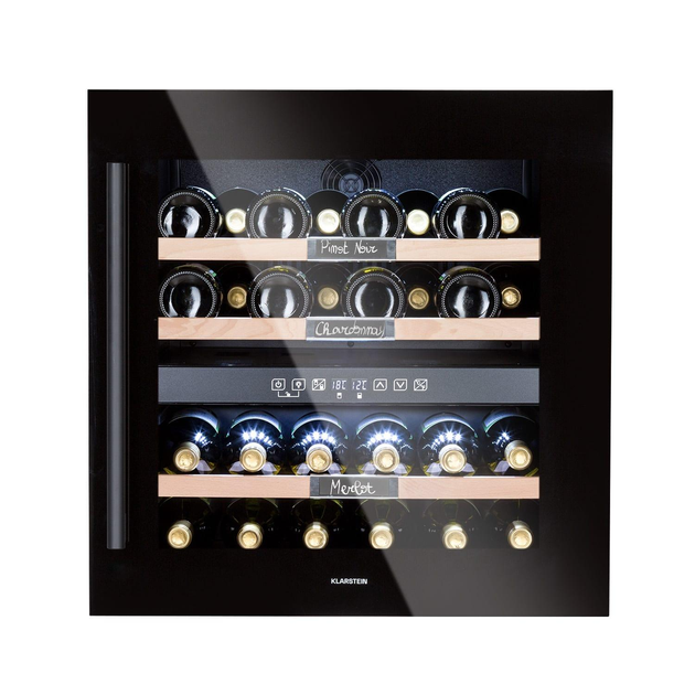 Винный шкаф KLARSTEIN Klarstein Vinsider 36 Built-In Duo Черный 2 зоны охлаждения холодильник для вина - изображение 1