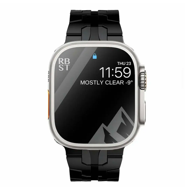 Титановый браслет ремешок для Apple Watch 49 / 46 / 45 / 44 mm black - изображение 2
