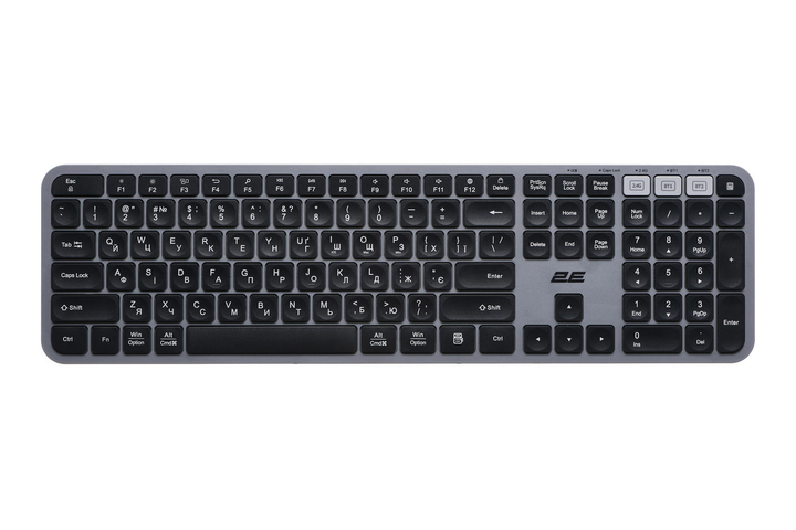 Набор клавиатура мышка беспроводные 2E MK440 WL/BT EN/UKR серо-черный - изображение 5