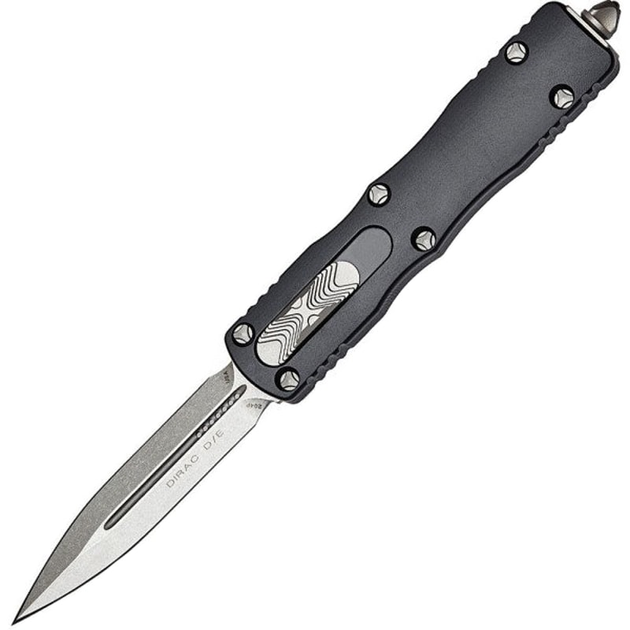 Ніж автоматичний Microtech Dirac Double Edge (довжина: 185мм, лезо: 75мм), чорний - зображення 1