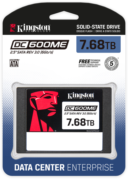 SSD диск Kingston Enterprise DC600ME 7.68ТБ TCG Opal 2.5" SATAIII 3D TLC (SEDC600ME/480G) - зображення 3