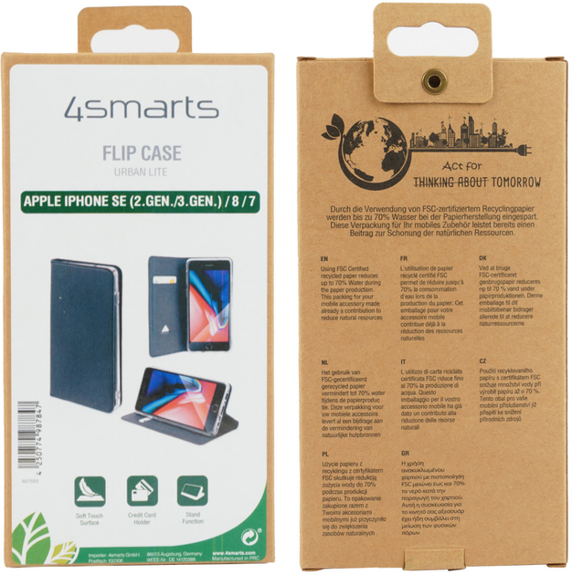 Чохол фліп  4smarts Urban Lite для Apple iPhone 7/8/SE 2020 Black (4250774987847) - зображення 7