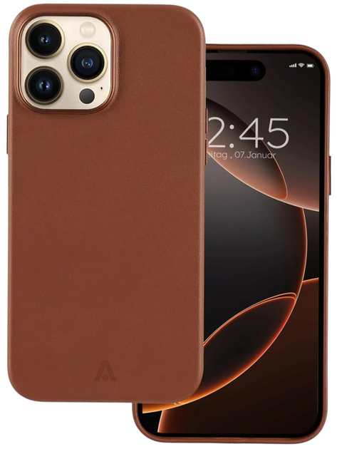 Панель alkaya LUCID MagSafe Protective Case Smart Leather для Apple iPhone 16 Pro Brown (CS-20180) - зображення 1