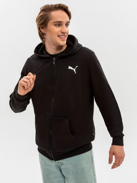 Толстовка на флісі на блискавці чоловіча Puma Hoodie 586702 51 M Чорна (4063697312463) - зображення 1