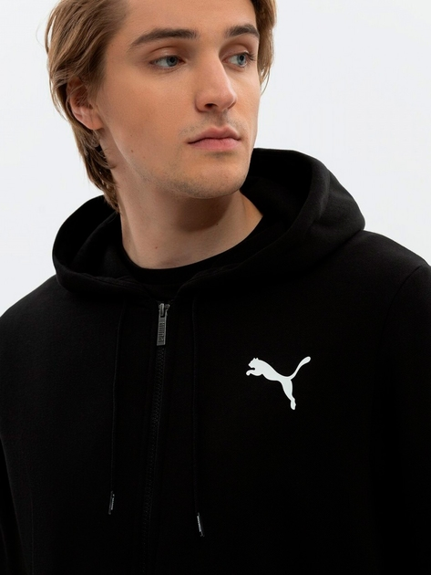 Толстовка на флісі на блискавці чоловіча Puma Hoodie 586702 51 XL Чорна (4063697312425) - зображення 2