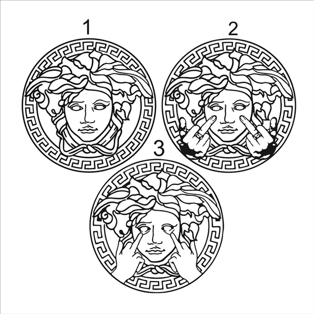Наклейка на Авто / Мото / Витрину на Стекло Кузов " Версаче логотип - Versace logo - ТИП5 " белый цвет - изображение 2