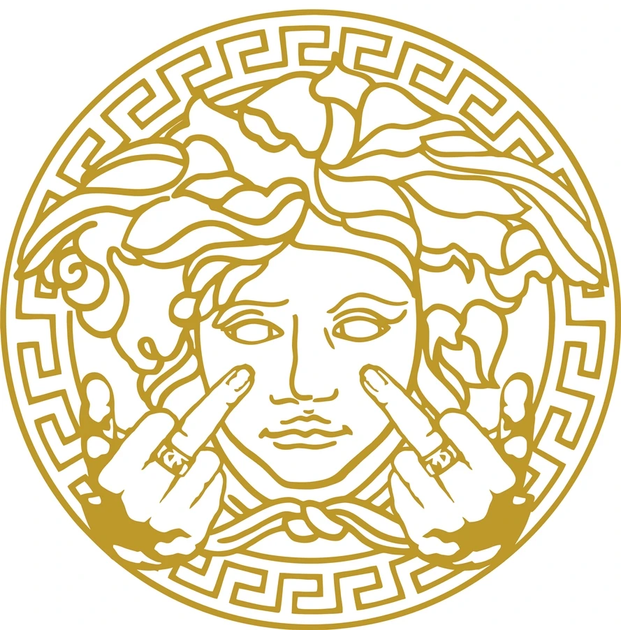 Наклейка на Авто / Мото / Витрину на Стекло Кузов " Версаче логотип - Versace logo - ТИП5 " белый цвет - изображение 4