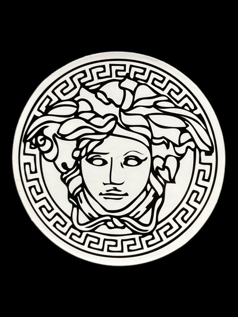 Наклейка на Авто / Мото / Витрину на Стекло Кузов " Версаче логотип - Versace logo - ТИП5 " белый цвет - изображение 3