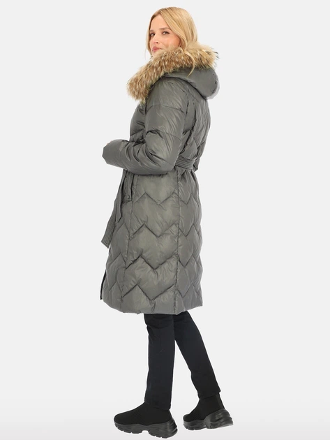 Kurtka puchowa damska zimowa długa Perso BLH241011FXR S Oliwkowa (5905080231229) - obraz 5