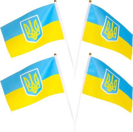 Флажок Украины с Гербом 20.5x14cм. - Фото 2 Флажок Украины с Гербом 20.5x14cм. - изображение 2