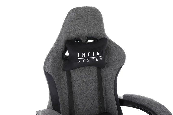 Комп'ютерне геймерське крісло із тканини INFINI System Темно-сірий - изображение 8