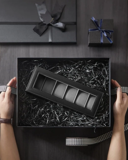 Коробка, кейс, футляр, шкатулка для зберігання годинників 6 штук SONGMICS (Сіра) - Фото 7 Коробка, кейс, футляр, шкатулка для зберігання годинників 6 штук SONGMICS (Сіра) - изображение 7