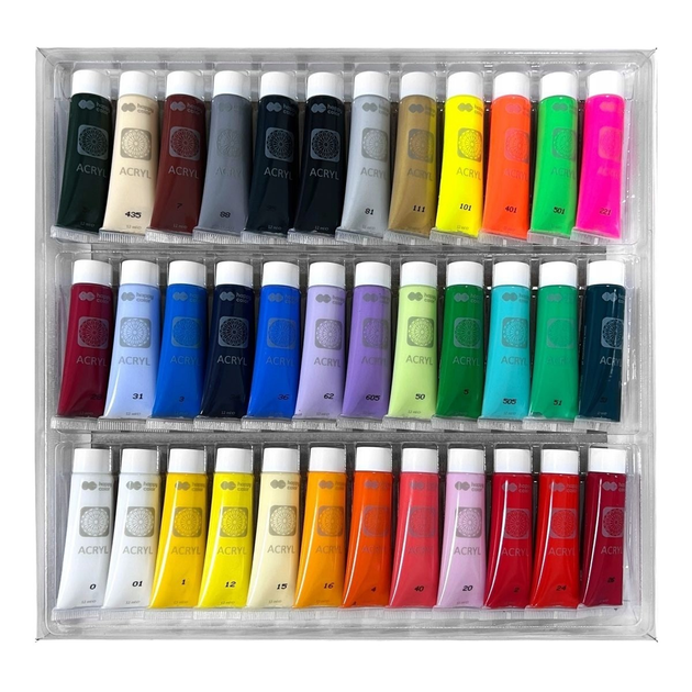 Zestaw farb akrylowych Happy Color 36 x 12 ml (5902979013225) - obraz 2