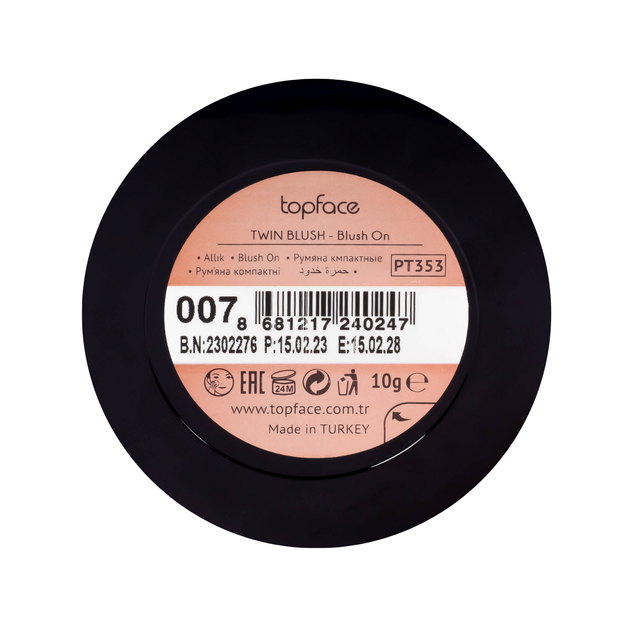 Румяна для лица TopFace Instyle Blush On двойные РТ353 № 07 - изображение 5
