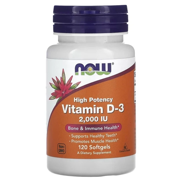 Вітамін Д-3 Now Foods Vitamin D-3 високоефективний 50 мкг (2000 МО), 120 гелевих капсул (NOW-00367) - Фото 1 Вітамін Д-3 Now Foods Vitamin D-3 високоефективний 50 мкг (2000 МО), 120 гелевих капсул (NOW-00367) - зображення 1